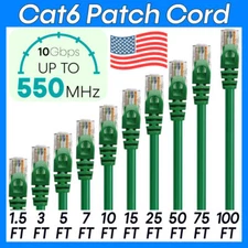Green Cat6 Patch Cord Cable Network Cat6 Cable Internet Ethernet Modem Cable LOT
