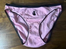 Vtg Charter Club Hi Leg 100 Cotton Pink Panties Size Small Kitty Black Cat