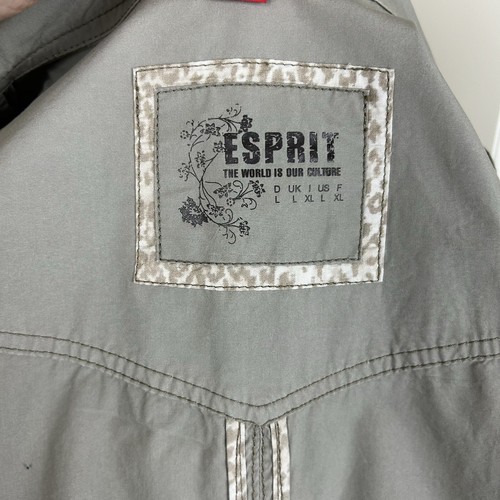 Esprit Trench Jacket Women's Size L Khaki Mid Length Lightweight Casual - Picture 13 of 19