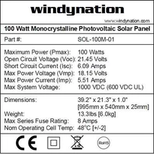 100-Watt Monocrystalline Solar Panel