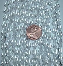 AL903 CZECH 7x10mm Glass DROP Beads-CRYSTAL-25