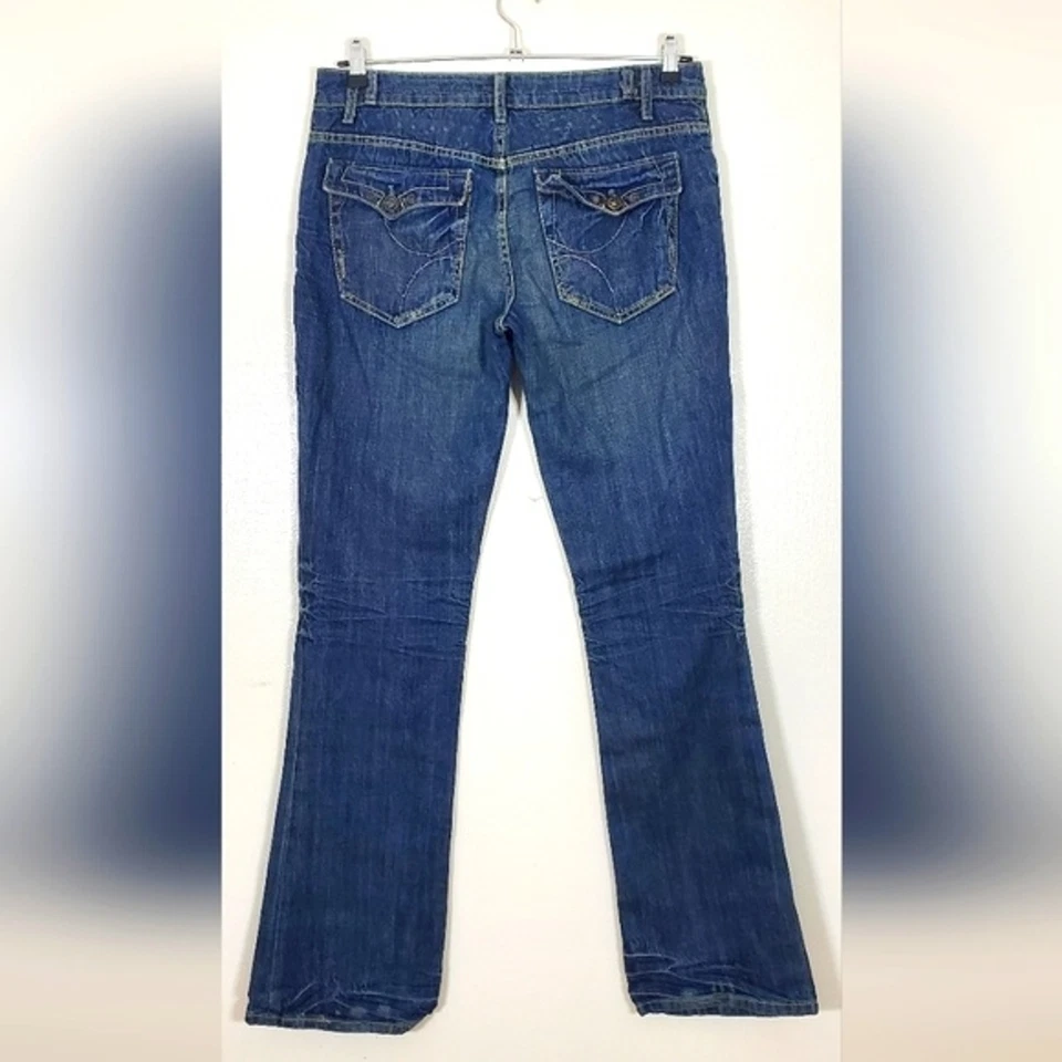 Jeans Bootcut con chorro de arena talla 29 Duarte botón solapa bolsillo Foto 2 de 4