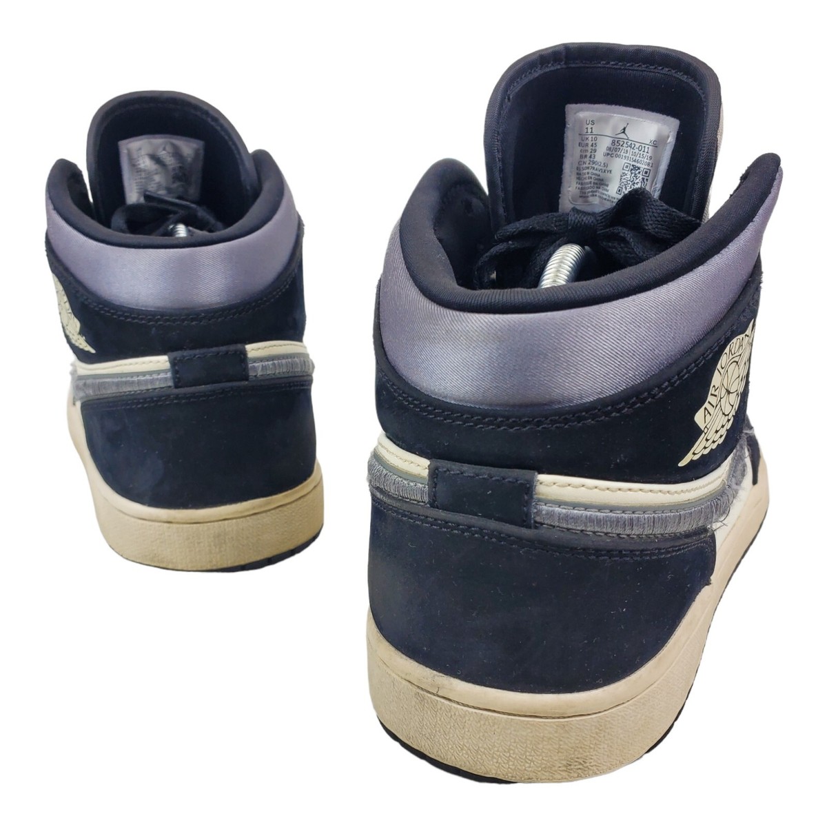 NIKE Shoes AIR JORDAN 1 MID SE Mens Size 11 Satin Smoke Gray Sneaker 852542-011 NIKE Shoes AIR JORDAN 1 MID SE Mens Size 11 Satin Smoke Gray  main image 2