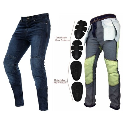 Men s Motorcycle Jeans with Protective Lined and Pads Denim
