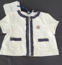 NWT NEW MONCLER girls white cardigan with poc...
