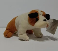 Vintage 1998 Stuffins BULLDOG Bean Bag Plush 4" License No. K-9 Collectible 