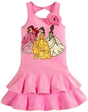Disney Store Princess Cover Up Swimsuit Dress Ariel Belle Tiana Pink Dress Towel