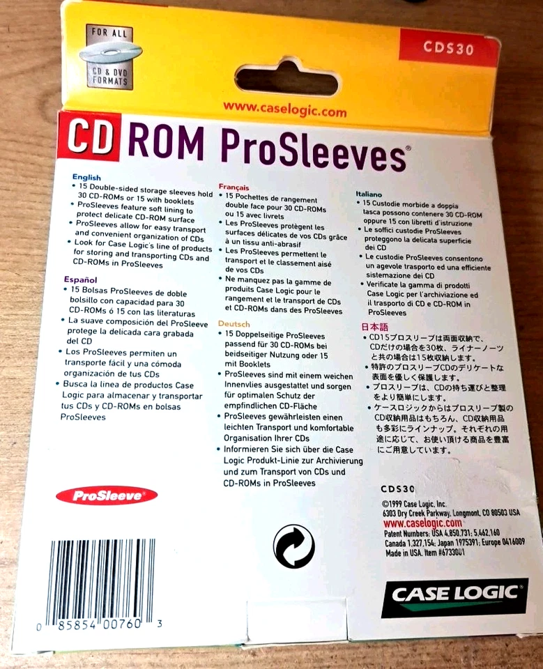 NEW Case Logic Prosleeves 30-Disc Capacity Box White NIB - Image 3 of 3