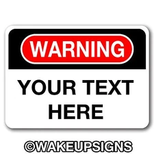 10" by 14" CUSTOM PERSONALIZED ALUMINUM METAL YOUR TEXT HERE WARNING SIGN