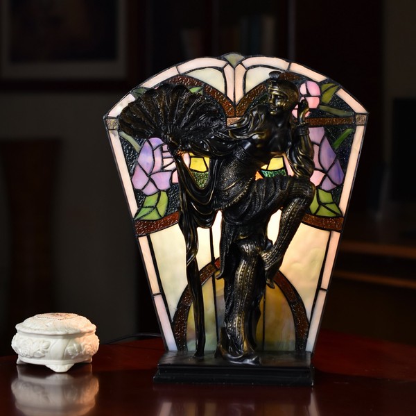 Art Deco Dancer Figurines Tiffany Stained Glass Lamp for sale online eBay