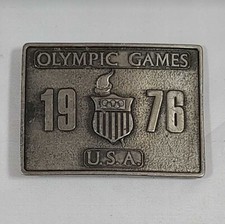 1976 Olympic Games USA Vintage Metal Belt Buckle by Bergamot Brass Works