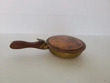 Vintage Silent Butler Wood & Metal With  Copper Lid With Handle, Made In Holland