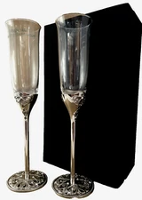 Things Remembered Toasting Champagne Glasses Swarovski Crystal Component Pair