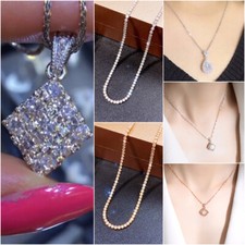 Fashion Cubic Zircon Women Jewelry 925 Silver,Gold,Rose Gold Necklace Pendant