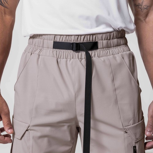Pantalones cargo de bolsillo de color liso de pierna recta para correr fitness para hombre - Imagen 11 de 16