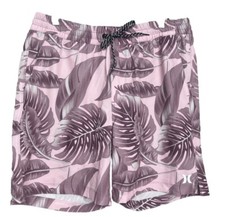 HURLEY Botanical Elastic Waist Volley Swim Board Shorts 7.5 Inseam NWT Size L