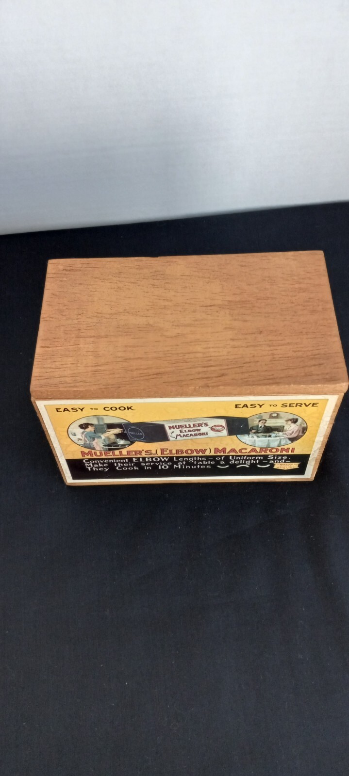 Vintage 1985 Mueller's Elbow Macaroni Wooden Recipe Box eBay