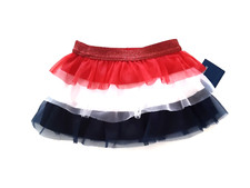 Way to Celebrate Patriotic Tiered Tutu Skirt 12M July 4th USA Red White Blue