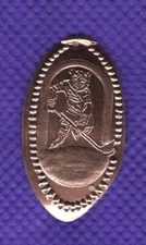 HOCKEY BEAR A Frank Brazzell Elongated Pressed Copper Penny
