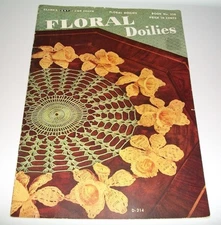 VINTAGE PATTERN LEAFLET BOOK 1949 COATS CLARK CROCHET FLORAL DOILIES 258