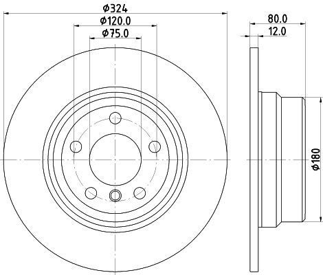 HELLA 8DD 355 107-771 BRAKE DISC Rear (PAIR)