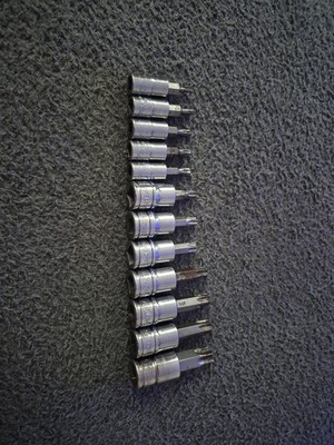 SNAP ON 212EFTXY 12 PC T8 T55  1/4'' & 3/8''  DRIVE TORX SOCKET DRIVER SET 