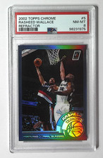2002-03 Topps Chrome Rasheed Wallace Refractor #5 Trail Blazers PSA 8