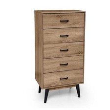 ARES CASSETTIERA A 5 CASSETTI IN LEGNO 60 X 40 X 118 CM COLORE NOCE