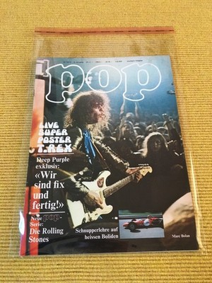 POP Musik Zeitschrift Nr. 10 1973 POSTER MICK JAGGER Deep Purple Rolling Stones