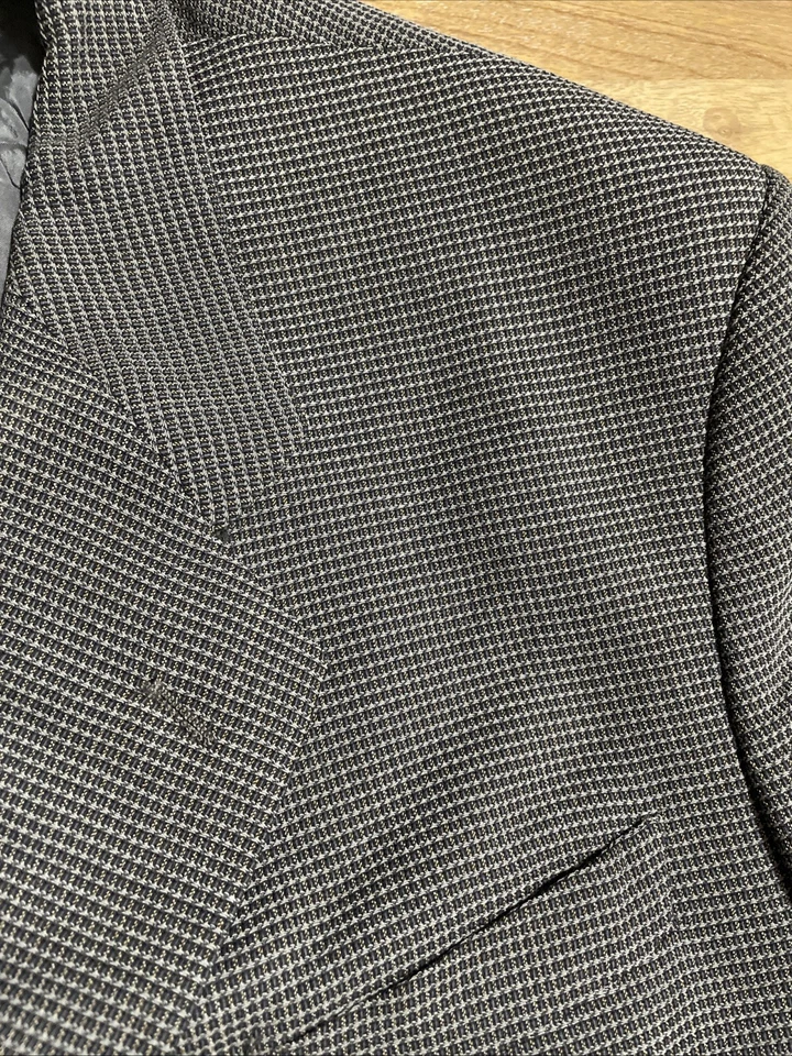 Blazer Chaqueta Deportiva Vintage Armani Collezioni Negro Tejido Geométrico Texturizado 46L Foto 4 de 4