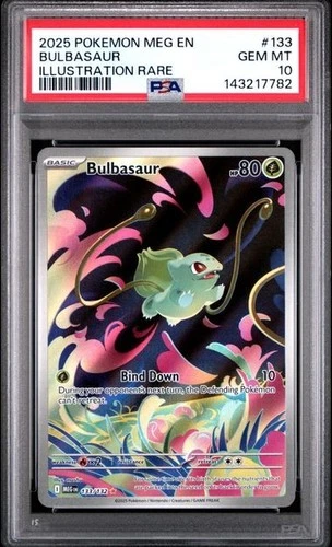 2025 Pokemon Mega Evolution #133 Bulbasaur Illustration Rare IR PSA 10 782