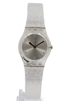 New Swiss Swatch Originals SILVER GLISTAR TOO Women Watch 25mm LK343E  $75