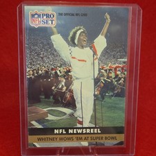 Pro Set 1991 Whitney Houston #350 NFL Newsreel Super Bowl Football Card