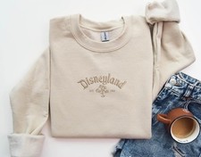Disneyland Mickey Embroidered Vacation Crewneck Sweatshirt Hoodie Embroidery