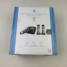 AT T CL84207 2 Handset Corded/Cordless Phone System w/ Smart Call Blocker Used