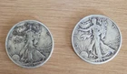 2 $1.00 90% Silver Walking Liberty Half Dollars