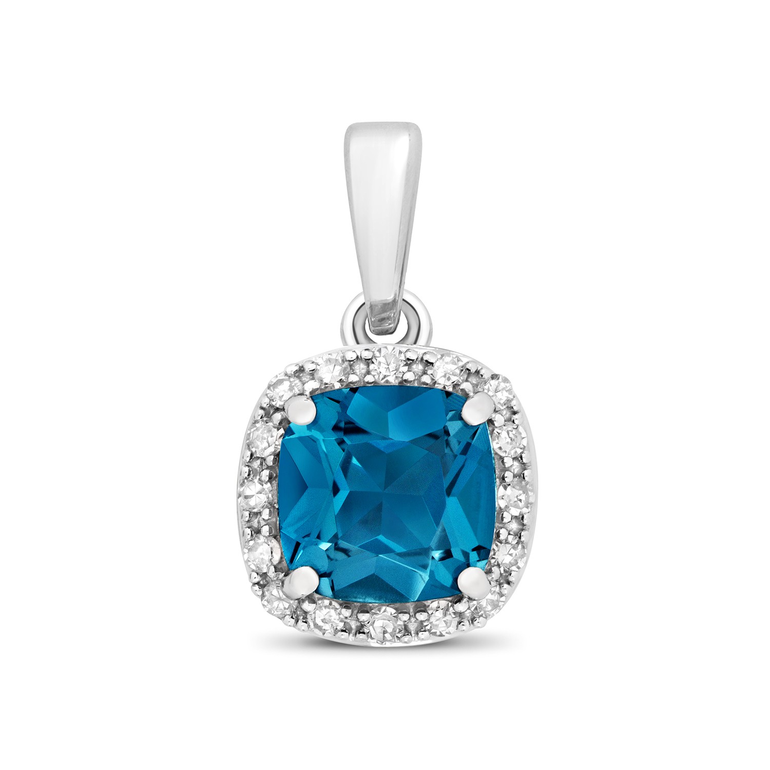 Pendentif Or Blanc et Diamant 0.08 Carat : sublimez discrètement votre décolleté avec ce bijou 15mm