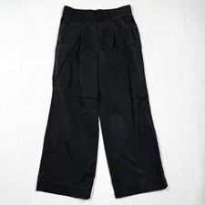 Everlane Pants Women 10 Short Way High Drape Wide Leg Pleated Tencel Blend Black