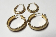 4.6 Grams 14K Yellow Gold Earrings - 2 Pair - Marked 14K 3380.75 per troy oz