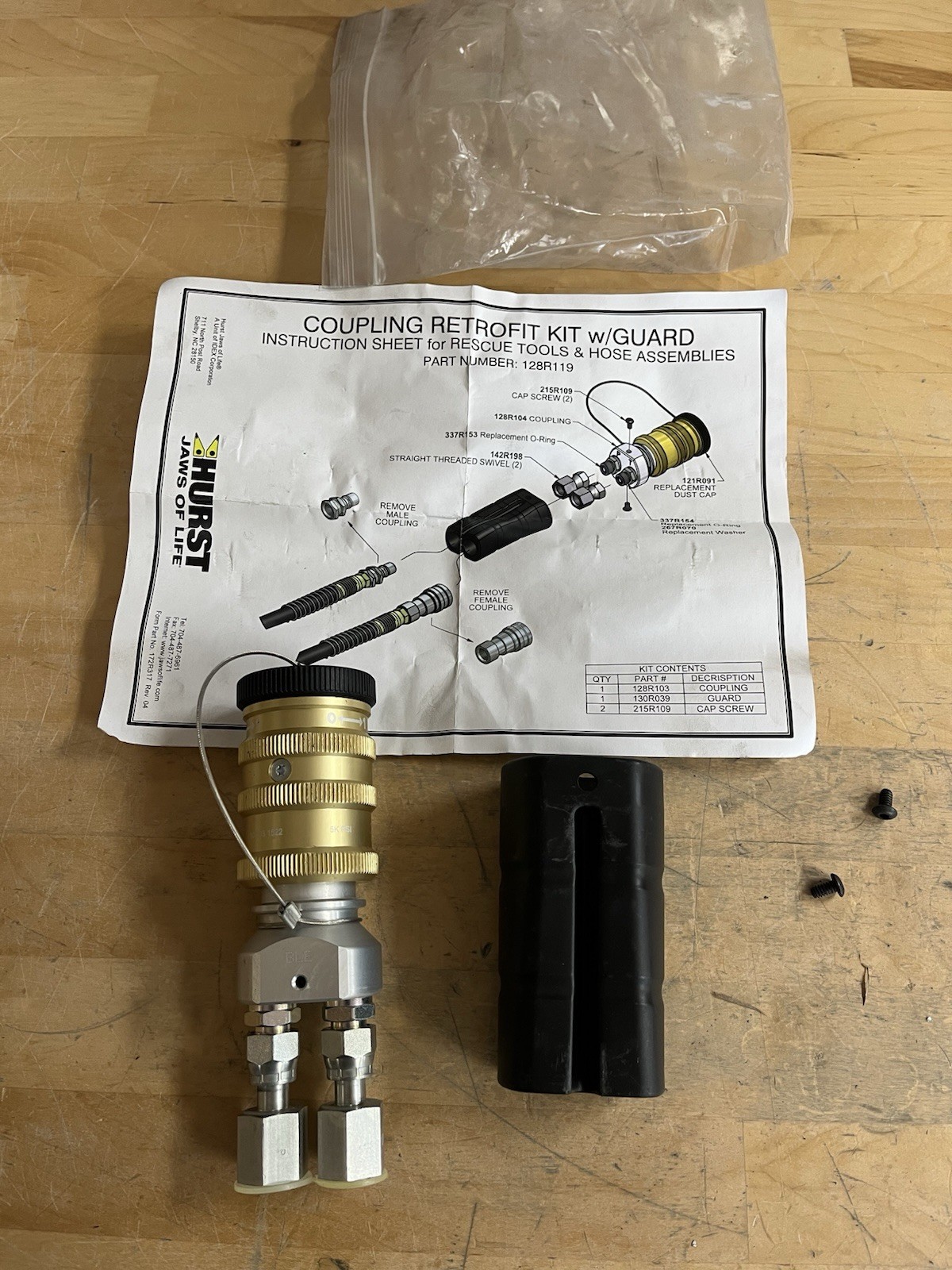 Hurst Jaws of Life Coupling Retrofit Kit w/ Guard p/n 128R119