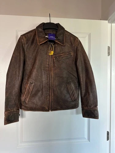 UnisexJackets.Retro 1930 Natural Cowhide Jacket.Vintage Brown - product listing photo