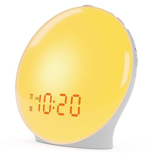 Wake Up Light Sunrise Alarm Clock for Kids, Heavy Sleepers, Bedroom, with White-image