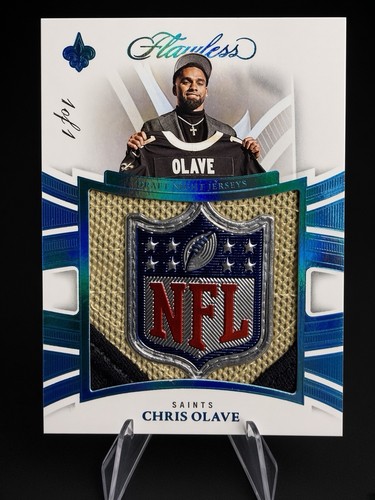 2025 Panini Flawless Draft Night Jerseys Chris Olave NFL shield 1/1