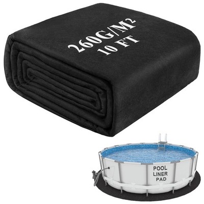 Pool Liner Pad 10FT Round Under Mat Black Geotextile Durable Pads Above Ground