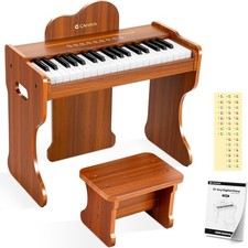 CAHAYA Kids Piano Keyboard Wooden - 37 Keys Digital Piano for child, Baby Piano
