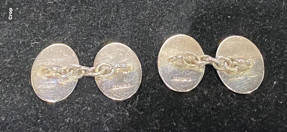 保罗·斯图尔特纯银袖口链接带上釉红魔和蓝色天使 13 克 — 第 2/4 张图片