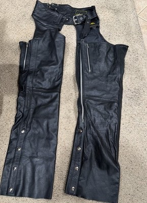 PPE FIT Leather Motorcycle Chaps Women s Size Small See Pics For  Measurements