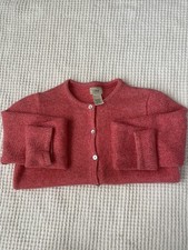 VTG LL Bean Cardigan Womens xs Pink Knit Cotton Sweater 100 cotton