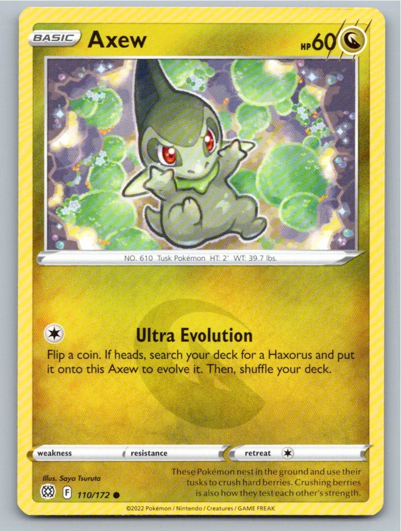 2022 POKEMON AXEW BRILLIANT STARS 110/172 C NM A60319 FREE S&H