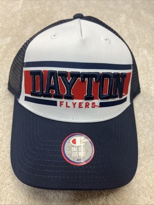 CHAMPION BRAND DAYTON FLYERS MEN S OSFA CAP TRUCKER MESH EMBROIDERED BLUE